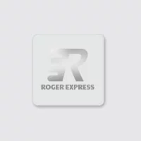A silver hot stamping sticker for roger express.