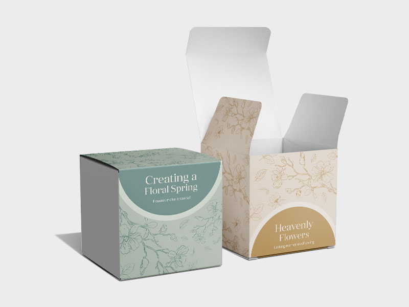 Design printed on the e flute packaging box 