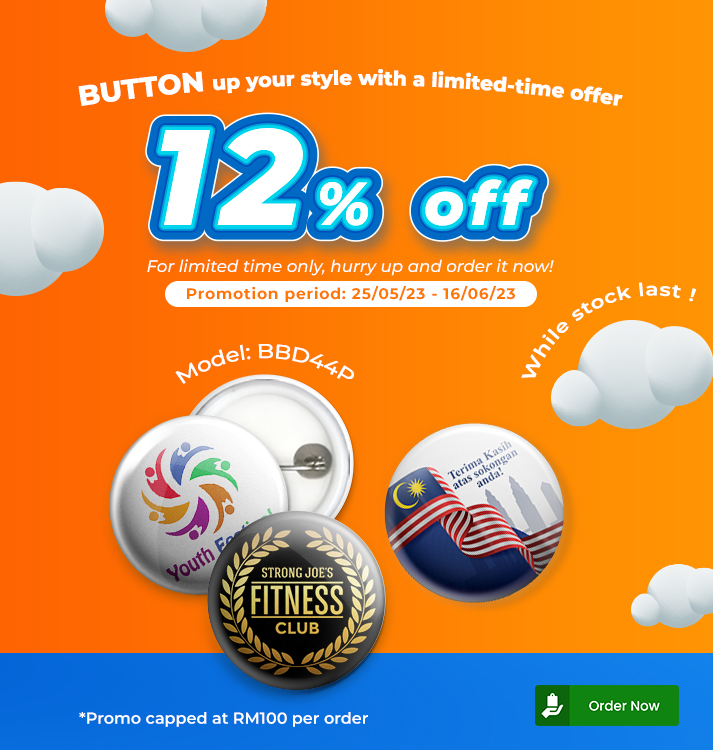 12% OFF for button badge model!