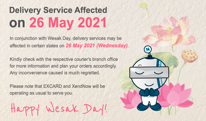 Delivery Service Affected on Wesak Day