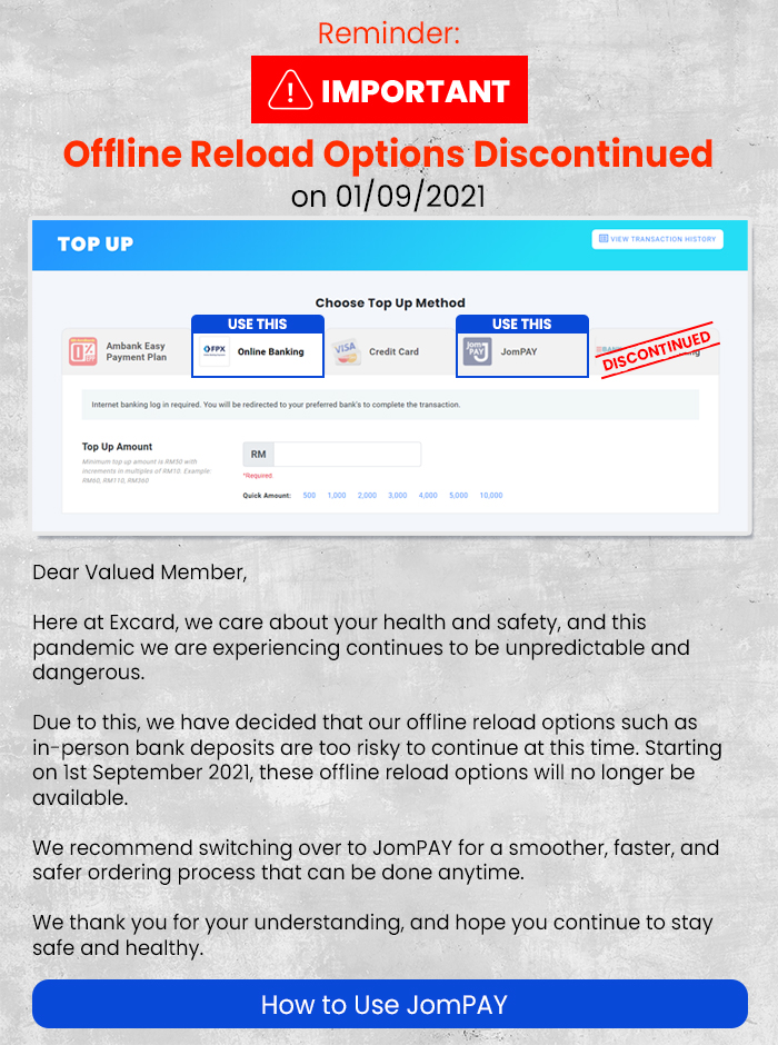 Offline Banking Option Discontinued on 01/09/2021
