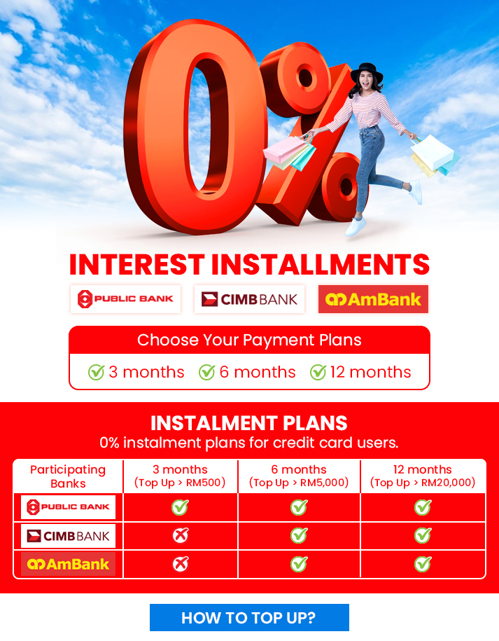 0% Interest Instalments for credit card users!