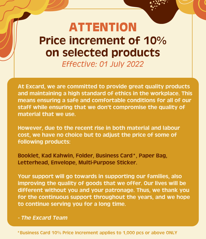 Attention! Price Adjustment On Selected Products