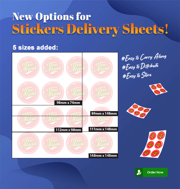 New options for stickers delivery sheets!
