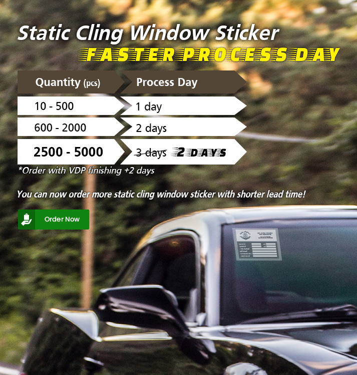 Static Cling Window Sticker Faster Process Day