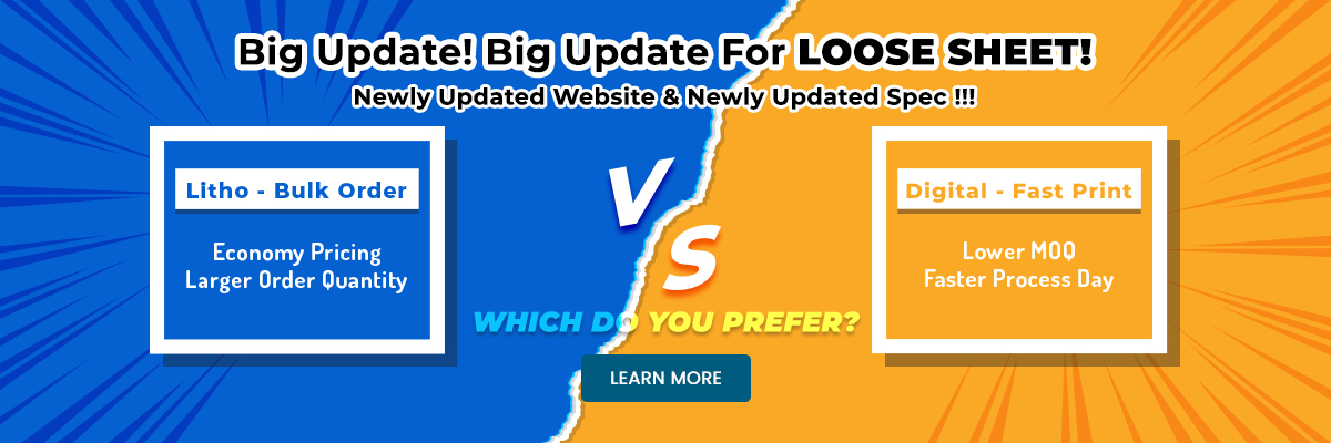 Big Update! Big Update for loose sheet! Newly Updated Website & Newly Updated Spec !!!