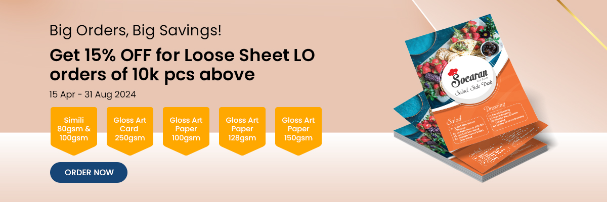 Get 15% OFF for Loose Sheet (LO)!