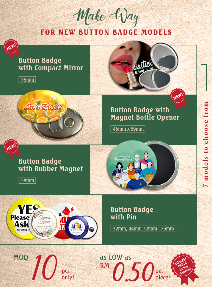 Are you ready? Here comes NEW Button Badge models!