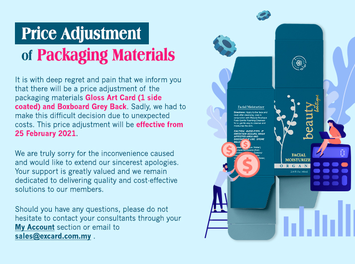 Price Adjustment of 2 Packaging Materials