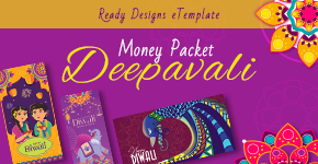 Money packet's design with deepavali element.
