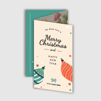 A greeting card for merry christmas with z fold type.