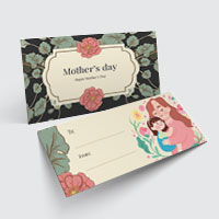 A greeting card themed mother day in green and pale yellow colour.