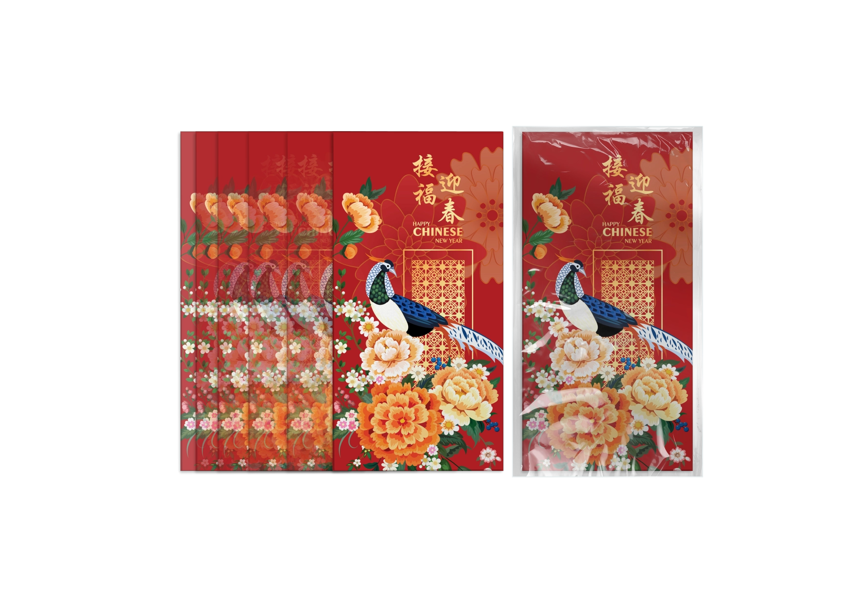 Premium raya packet packaging with 6 pcs per premium plastic packet.