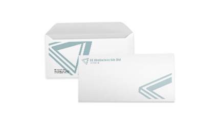 A stack of white business cards with a leaf design.