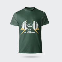 A round neck silkscreen shirts for gym in green.