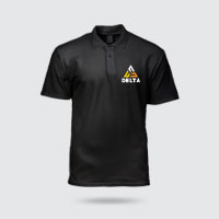 A polo silkscreen t-shirt for technology event in black.