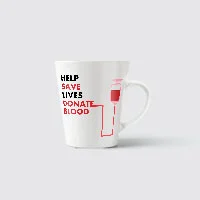 A latte mug for blood campaign.