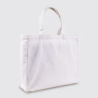 A natural white canvas tote bag made by cotton canvas 12oz.