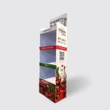 A small POP display contains four spaces to put products for sales.