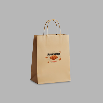 A brown kraft paper bag model BKPH01