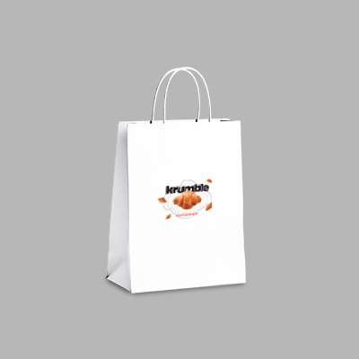 A white kraft paper bag model WKPH01