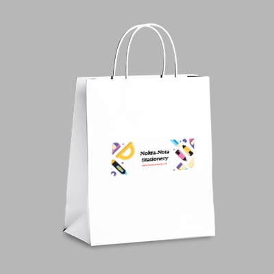 A white kraft paper bag model WKPH02