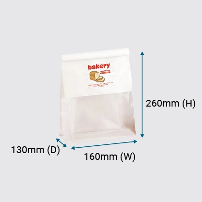 Beg roti bakar putih dari kedai roti.